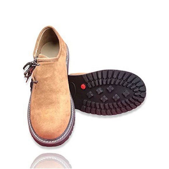 Bavarian Men’s Oktoberfest Shoes Brown Leather Lederhosen German 44 US 11 NEW - Picture 3 of 3